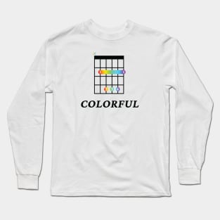 B Colorful B Guitar Chord Tab Light Theme Long Sleeve T-Shirt